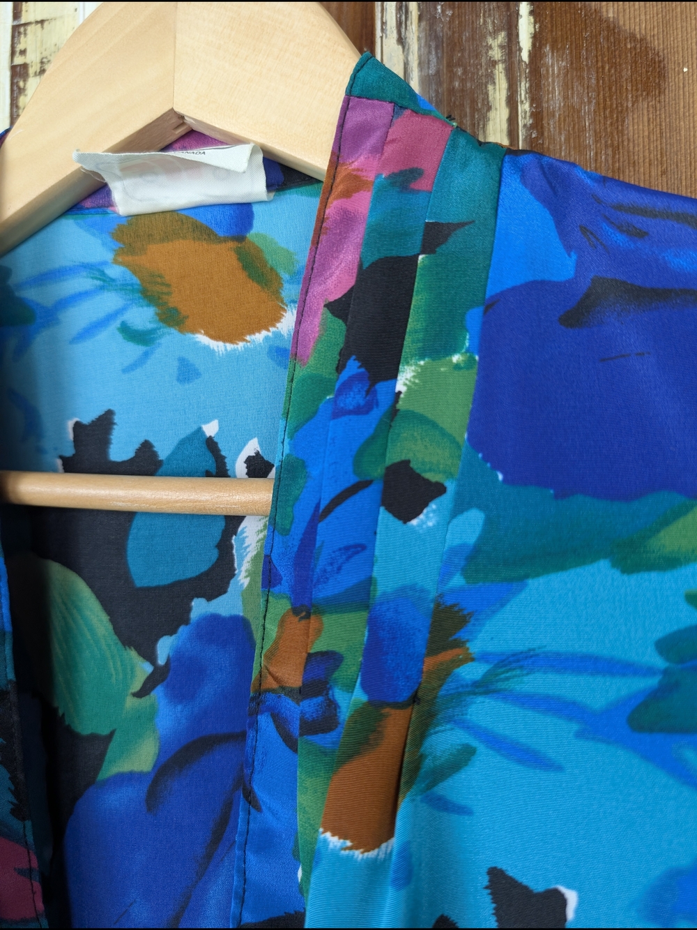 Vintage 80s Alia Bold Floral Open Front Jacket Cardigan Fits M/L Golden Girls - Picture 6 of 8